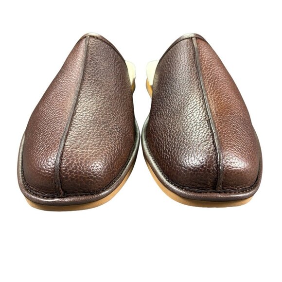 Brooks Brothers Brown Vail Shearling Scuff Slippers US Mens 8